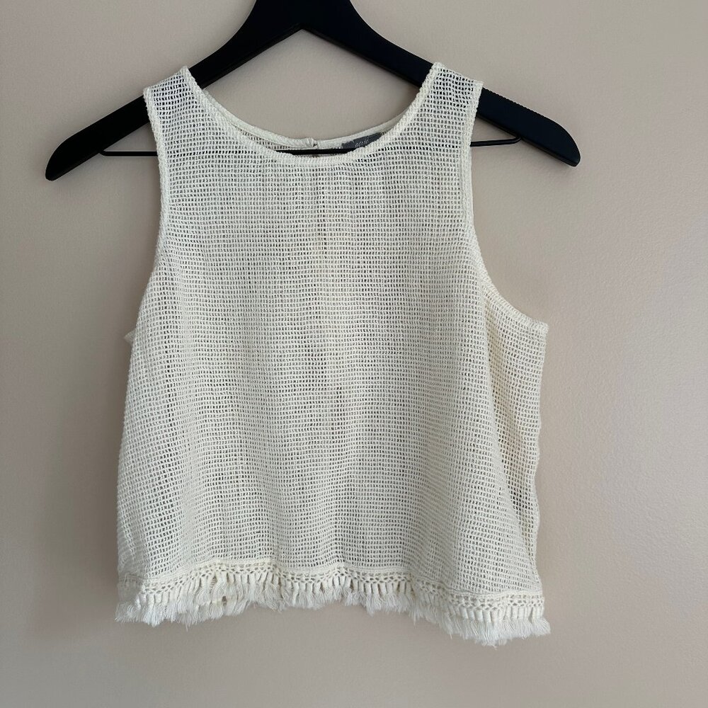 Aerie Crochet tank with tassels